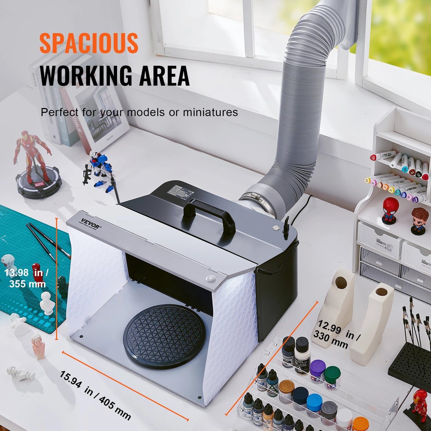 SucceBuy Airbrush Spray Booth Kit With Dual LED Exhaust Fans