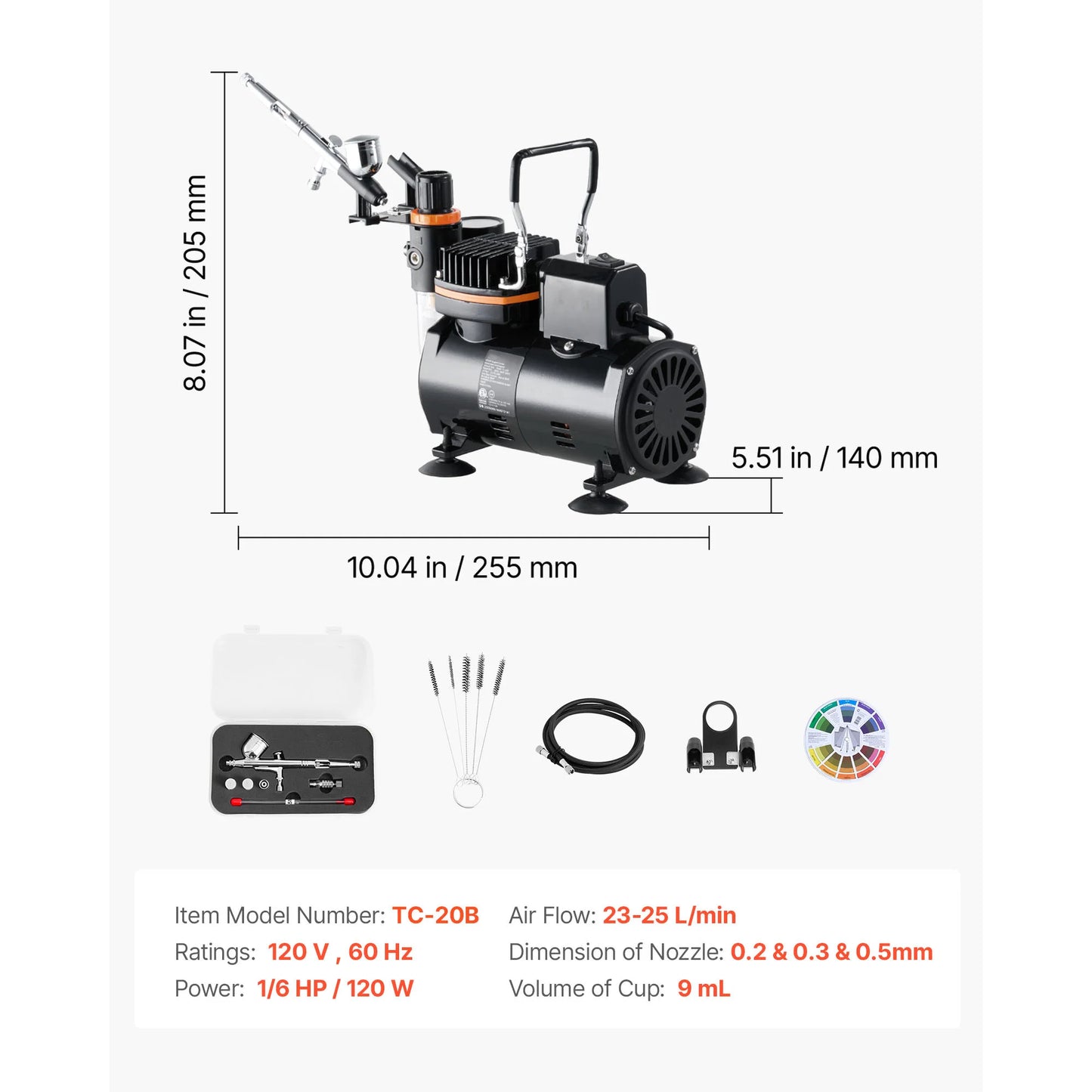 SucceBuy Airbrush Kit With Air Compressor Dual-Action Set