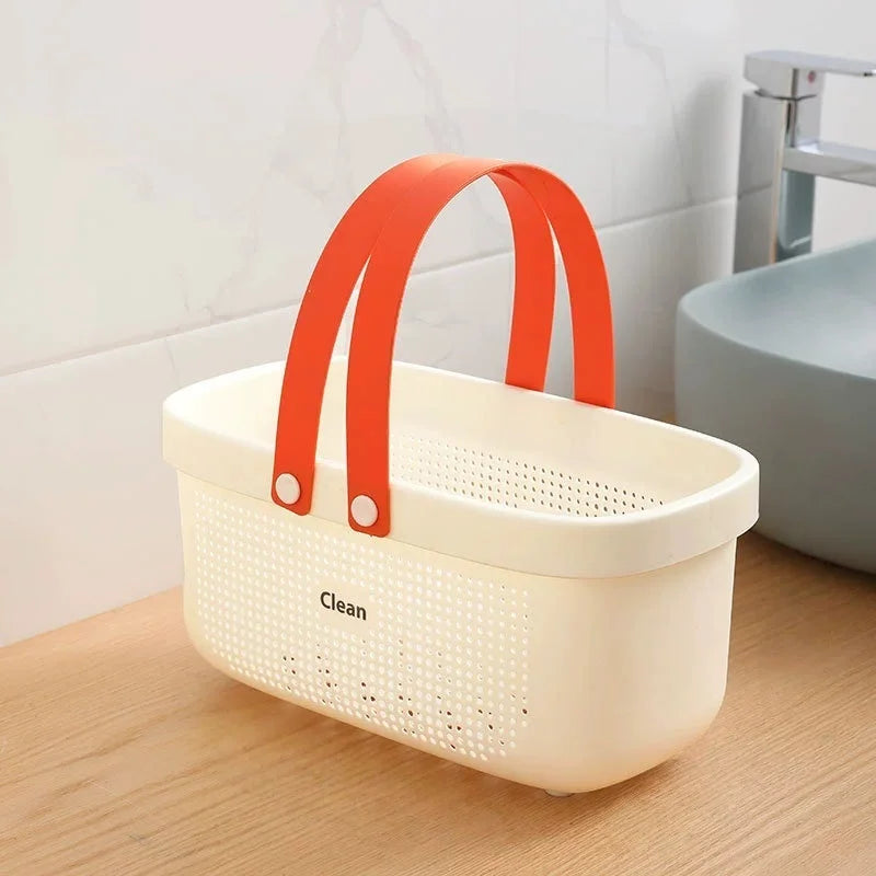 Plastic Storage Basket With Handle Shower Caddy Organizer