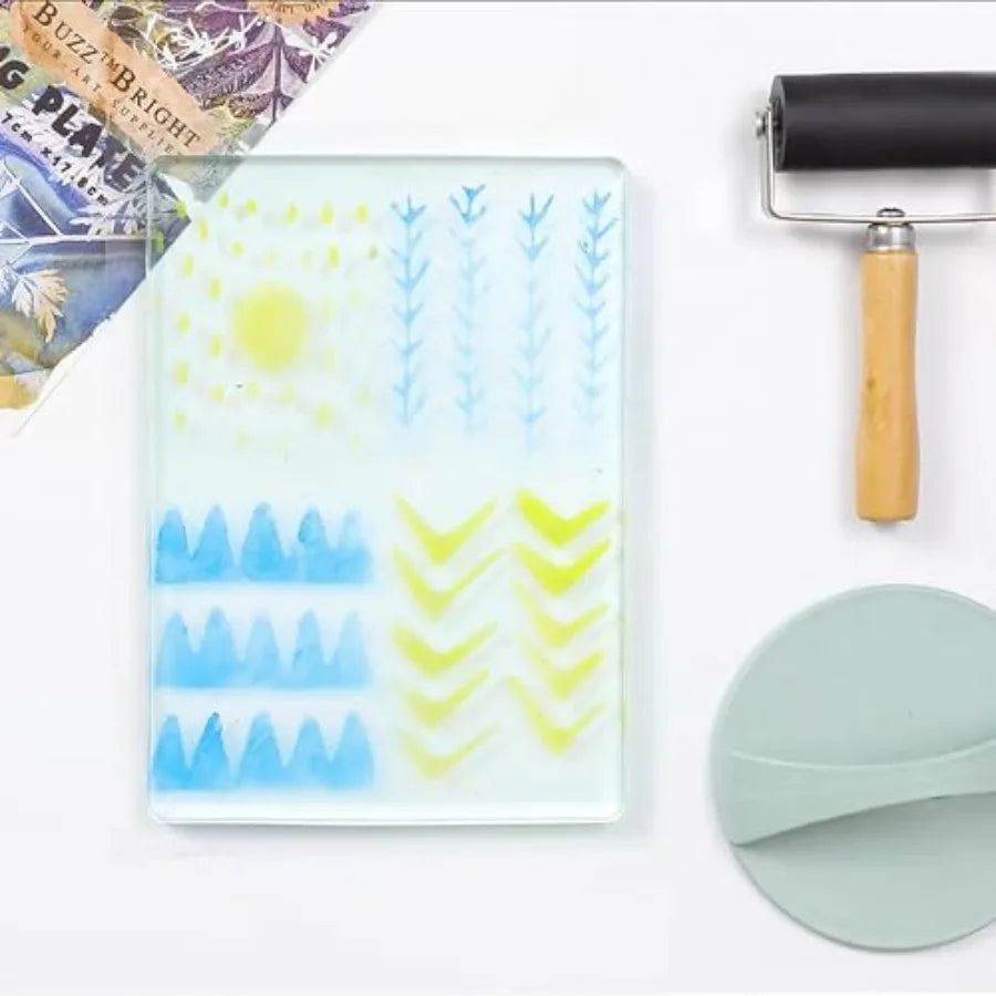 Gel Printing Plate Kit With Printmaking Paper And Brayer