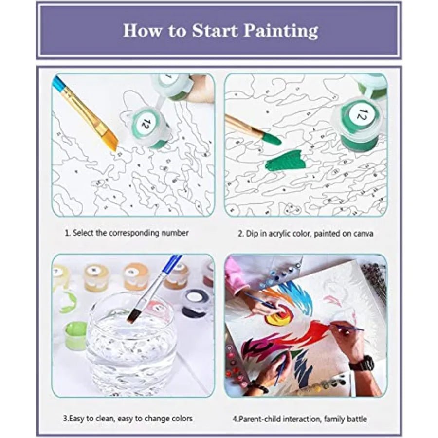 Paint By Numbers Kit for Adults Starry Sky Landscape Acrylic