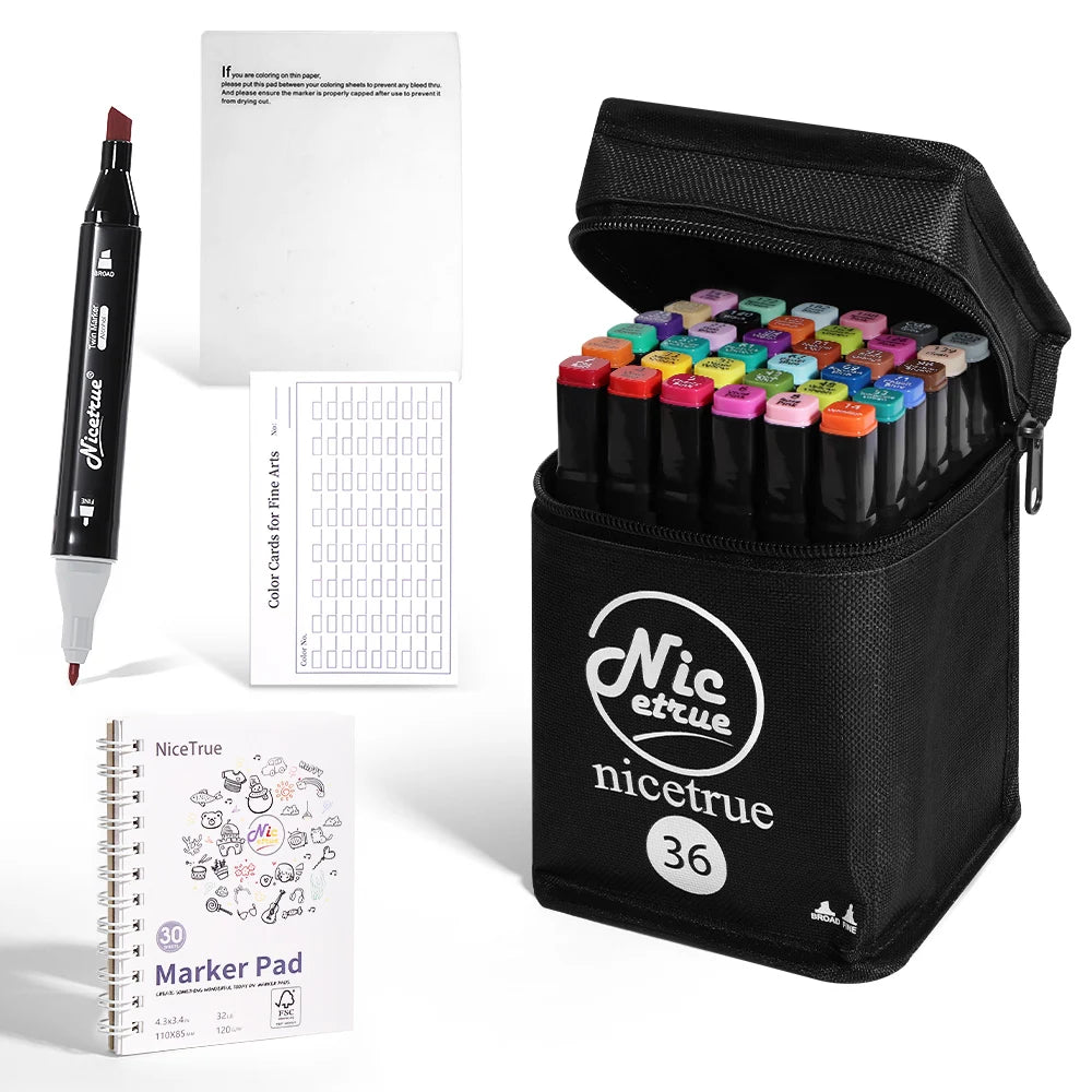 Nicetrue Dual Tip Sketch Markers Alcohol Based For Creative Design