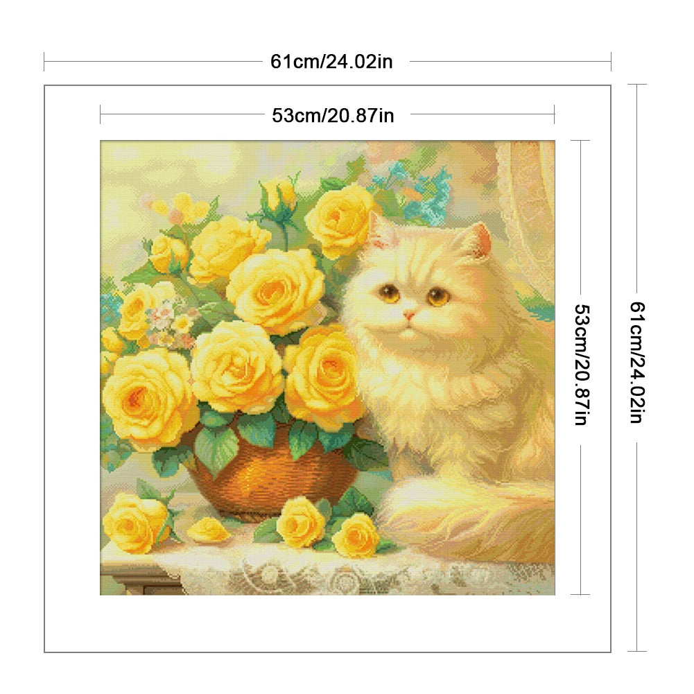 Premium Cross Stitch Embroidery Kit Floral Pattern For DIY Decor
