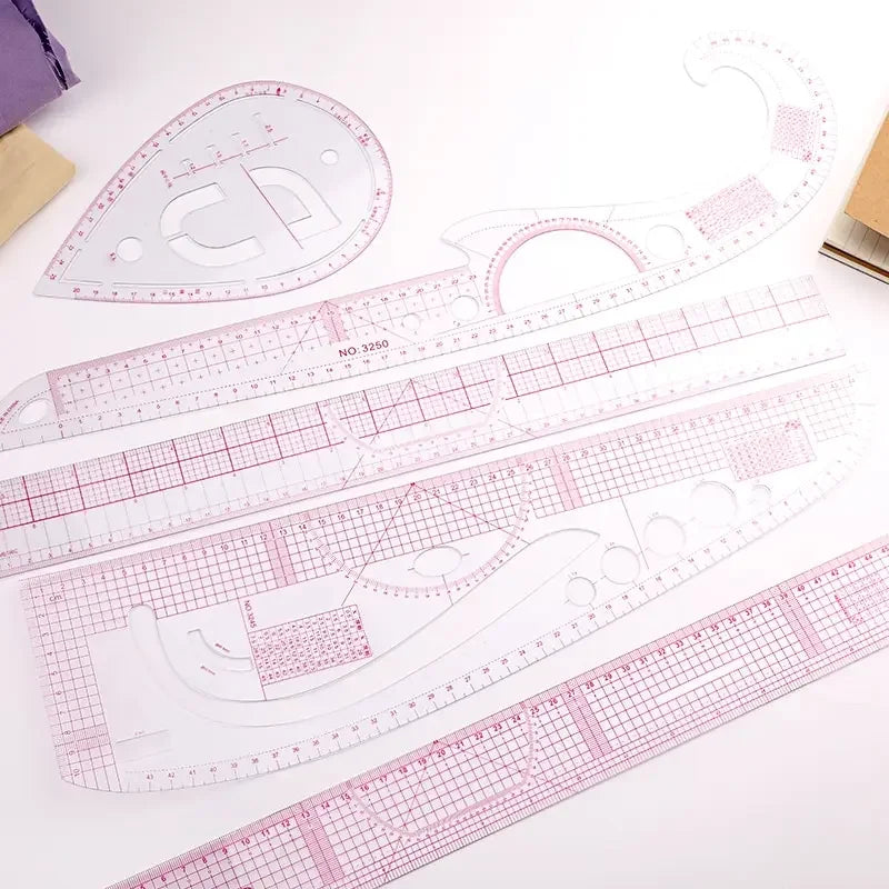 6 Piece French Curve Ruler Set For Dressmaking And Drafting