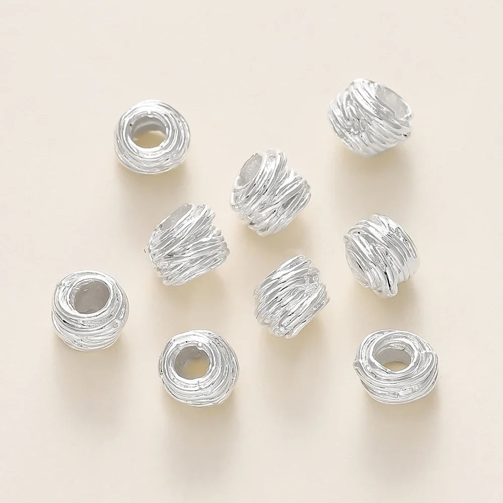 St.kunkka Gold Plated Brass Weaving Ball Spacer Beads 10Pcs Pack