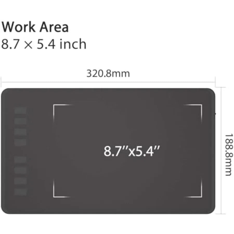 H950P Drawing Tablet With Palm Rejection Artist Glove