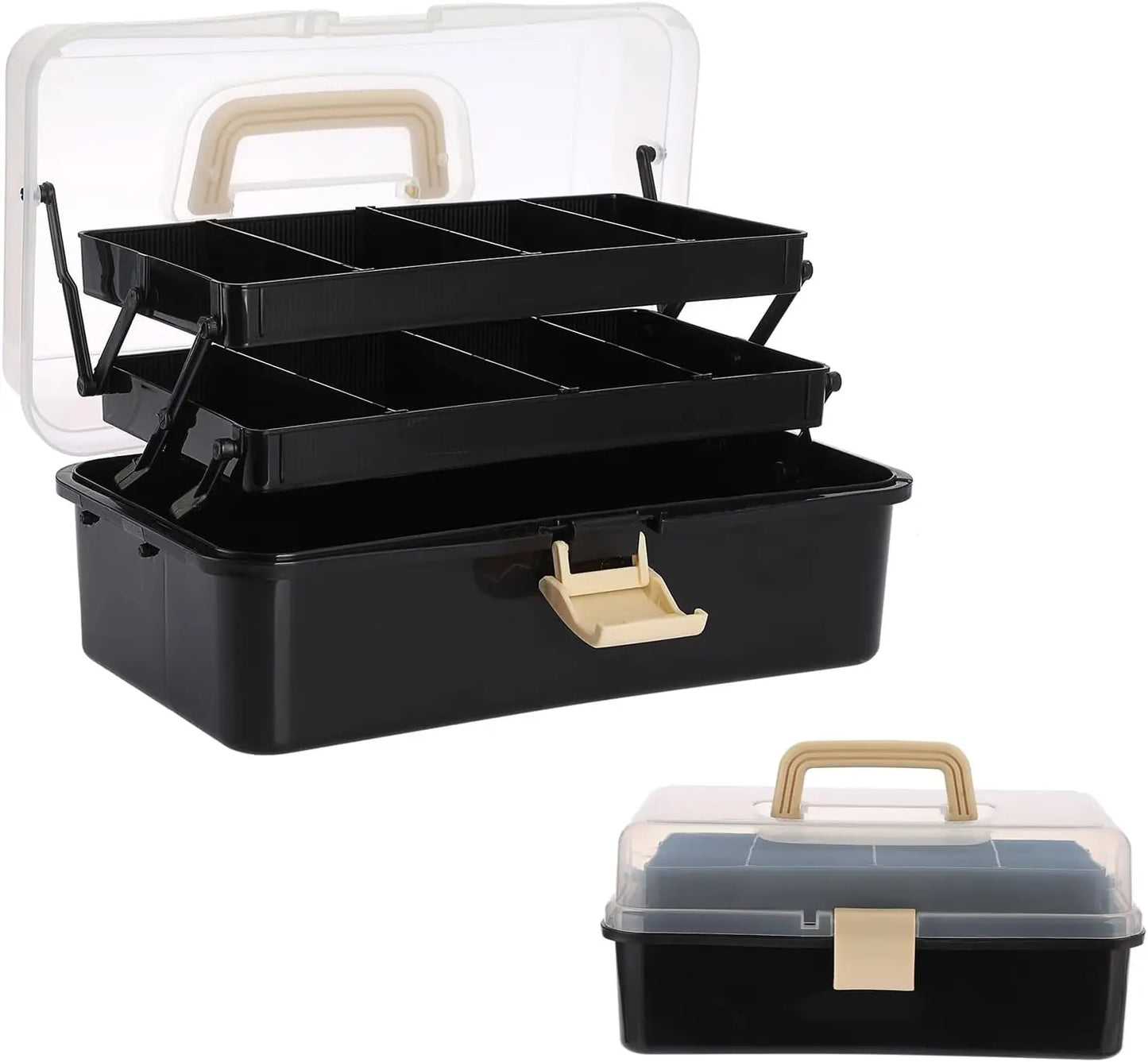 Three Layer Plastic Dividing Storage Box With Adjustable Spacers
