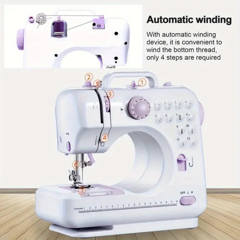Electric Sewing Machine With Extension Table And Light 12 Stitches