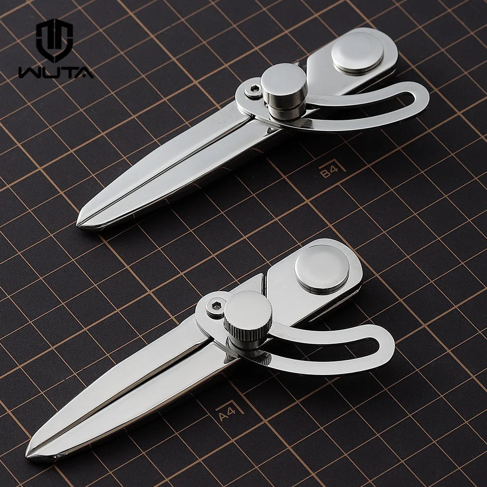 WUTA 304 Stainless Steel Leather Compass Adjustable Spacing Wing Divider Completely Polished Craft Regulation Tools DIY Scriber
