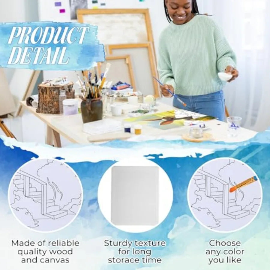 36 Pack Pre Drawn Canvases For Painting And Sip And Paint Parties