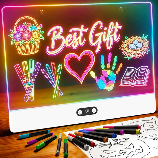 Rechargeable LED Drawing Board For Kids With Stand And 11 Light Effects