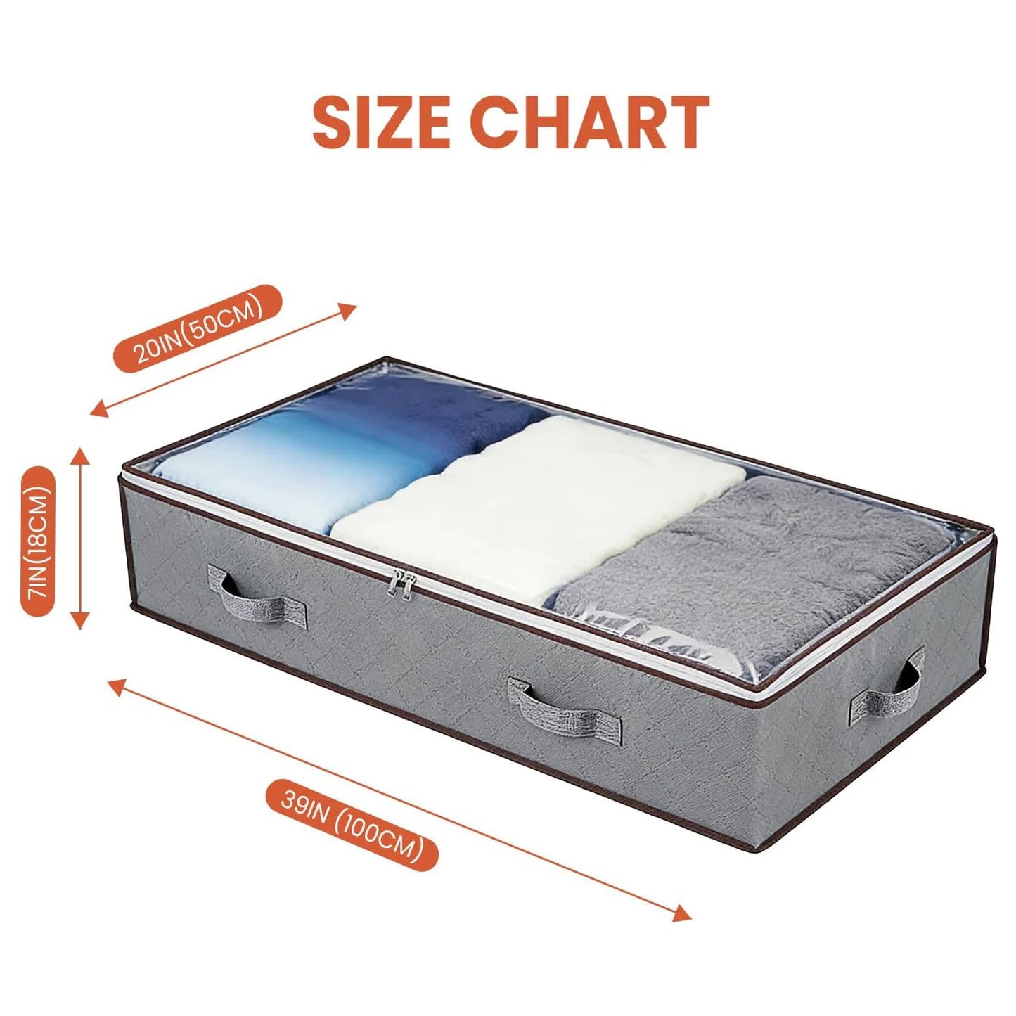 HiMISS 90L Under Bed Storage Bags With Clear Window