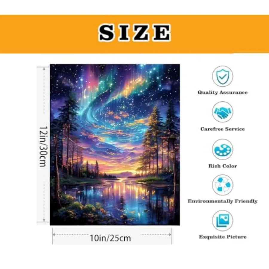 Paint By Numbers Kit for Adults Starry Sky Landscape Acrylic