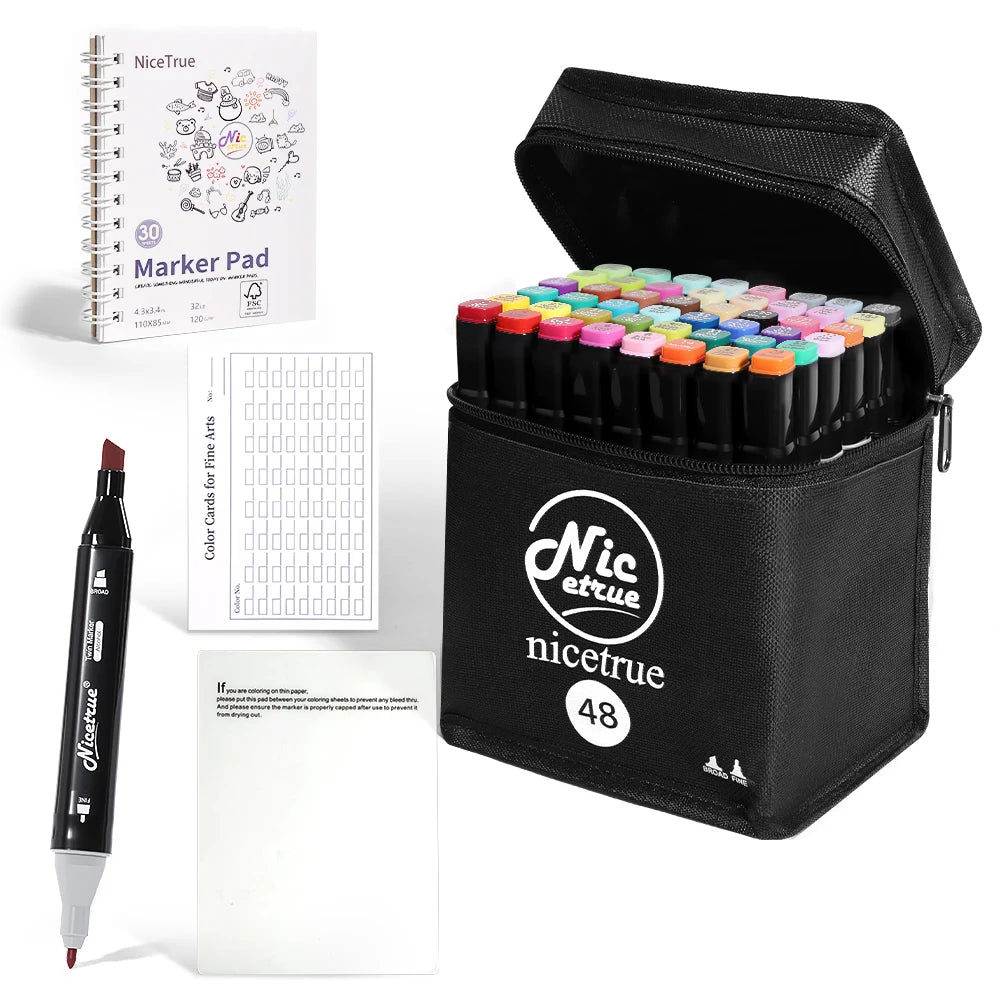 Nicetrue Dual Tip Sketch Markers Alcohol Based For Creative Design