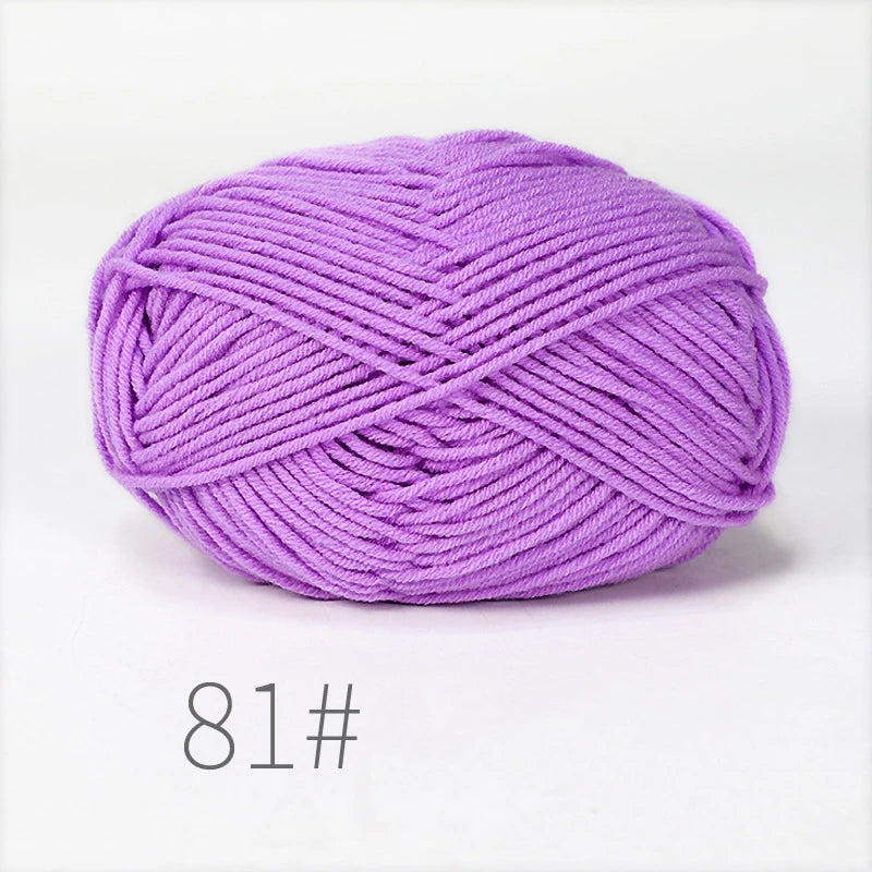 Milk Cotton Yarn Set 5Pcs For Crochet And Knitting