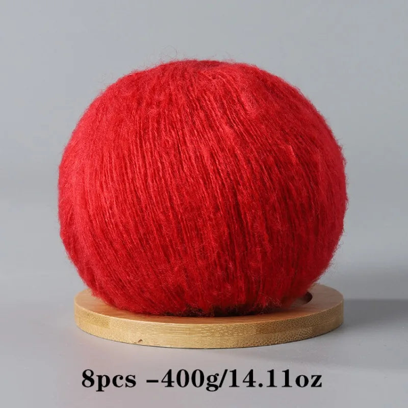 8pcs 400g Mohair Yarn For Crocheting And Knitting DIY Pet Toys  DIY Crafts Soft Comfortable Skin Friendly Spring and Summer