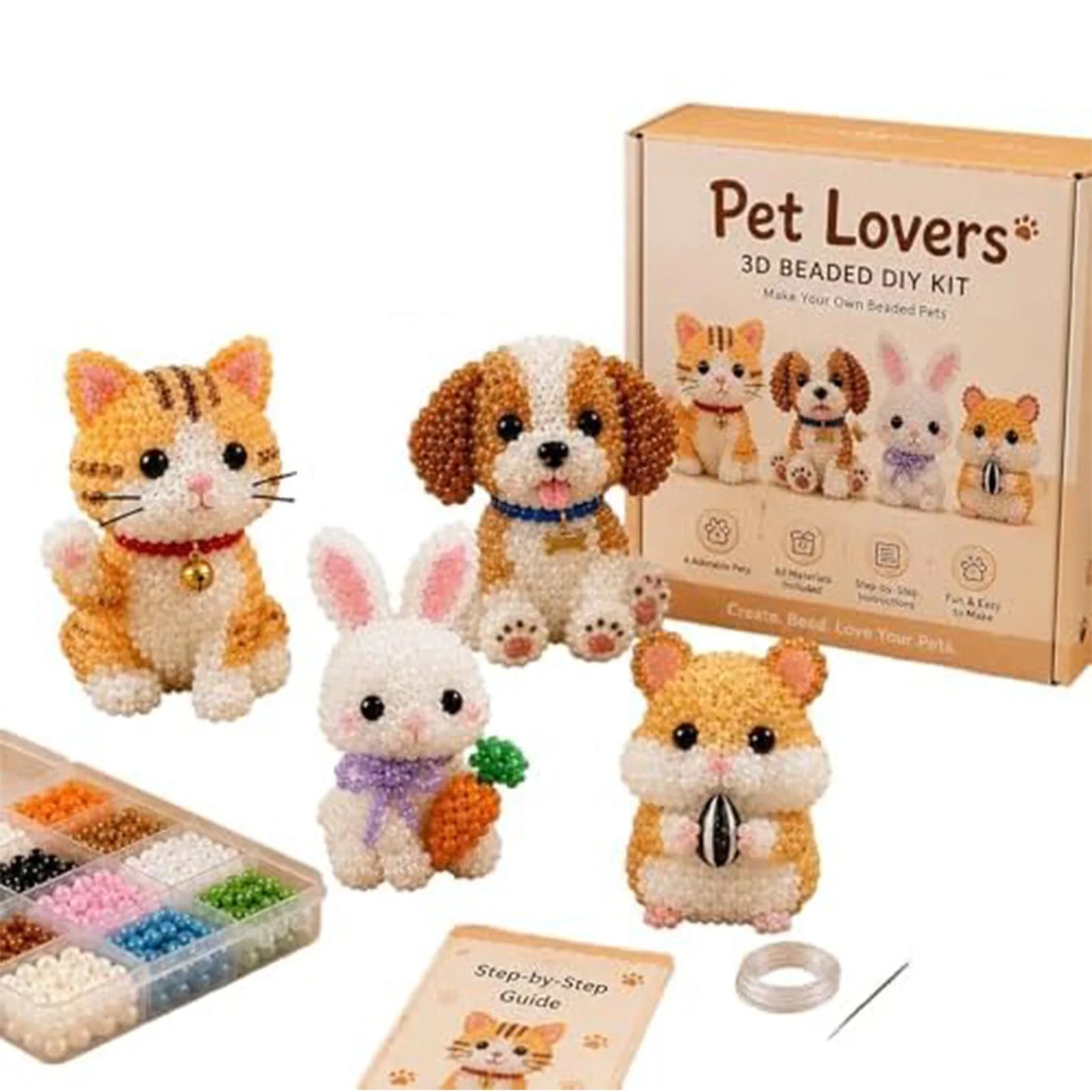 Tiny 3D Beaded Animal DIY Kit Cute Bird Beading Set