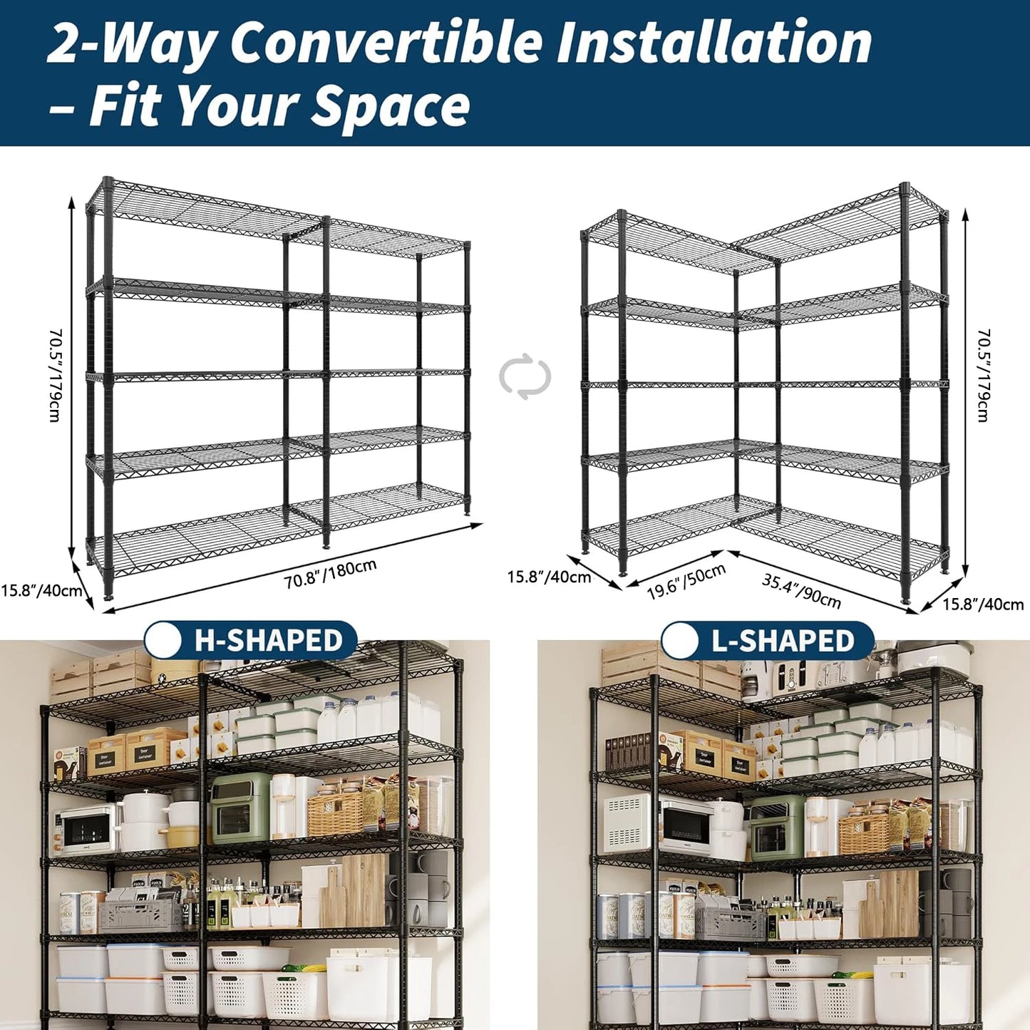 Twister.CK Heavy Duty Five-Tier Metal Shelving Unit