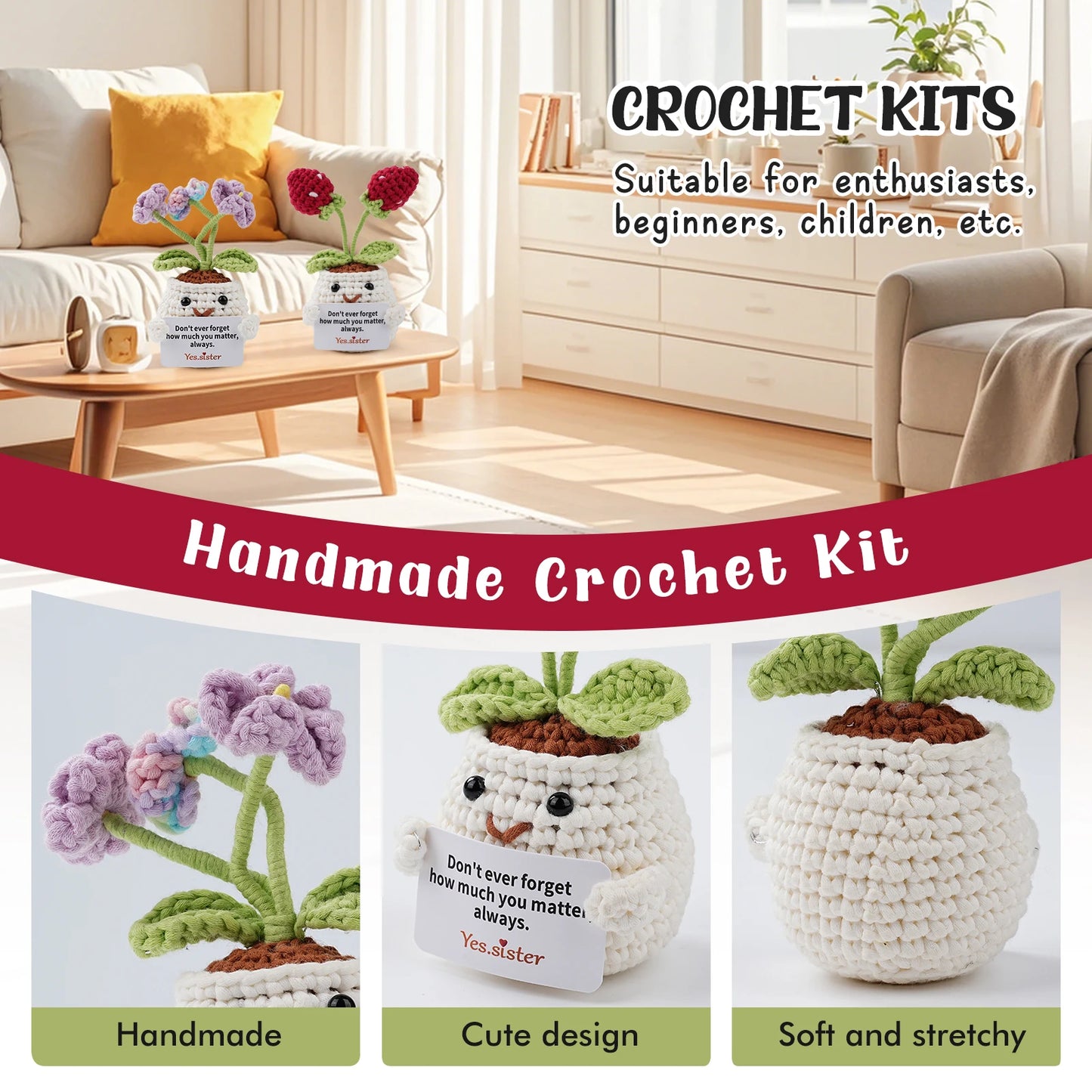 Beginner Crochet Kit Amigurumi Set With Step by Step Tutorials
