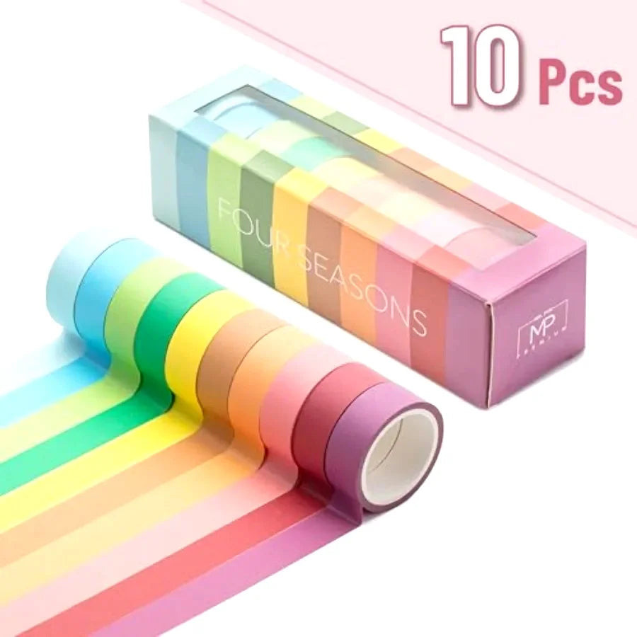 Washi Tape Set For Scrapbooking, 10 Rolls, Creative Crafting