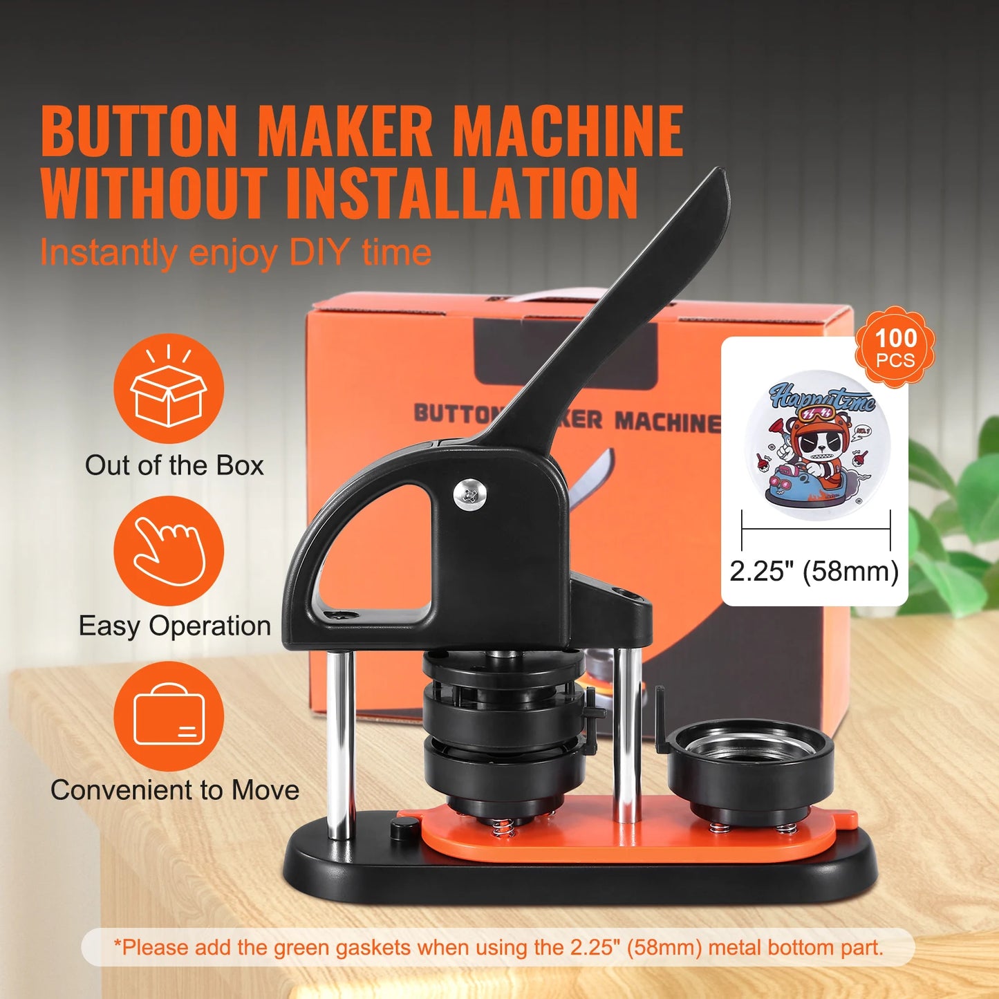 SucceBuy Button Maker Kit With Ergonomic Arc Handle