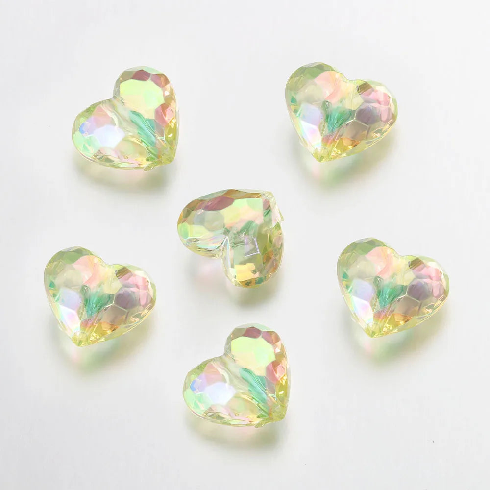 Acrylic Heart Beads 20 Pcs Transparent Spacer Beads For Jewelry