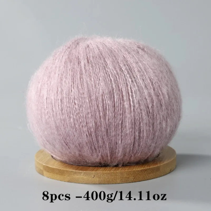 8pcs 400g Mohair Yarn For Crocheting And Knitting DIY Pet Toys  DIY Crafts Soft Comfortable Skin Friendly Spring and Summer