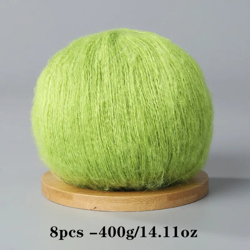8pcs 400g Mohair Yarn For Crocheting And Knitting DIY Pet Toys  DIY Crafts Soft Comfortable Skin Friendly Spring and Summer