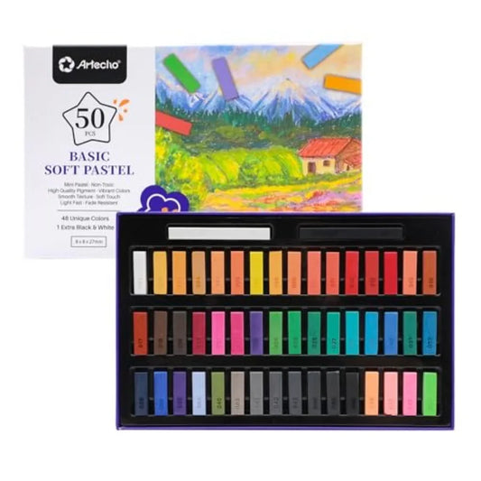 Soft Pastels Set 50 Pcs For Drawing And Blending Studio