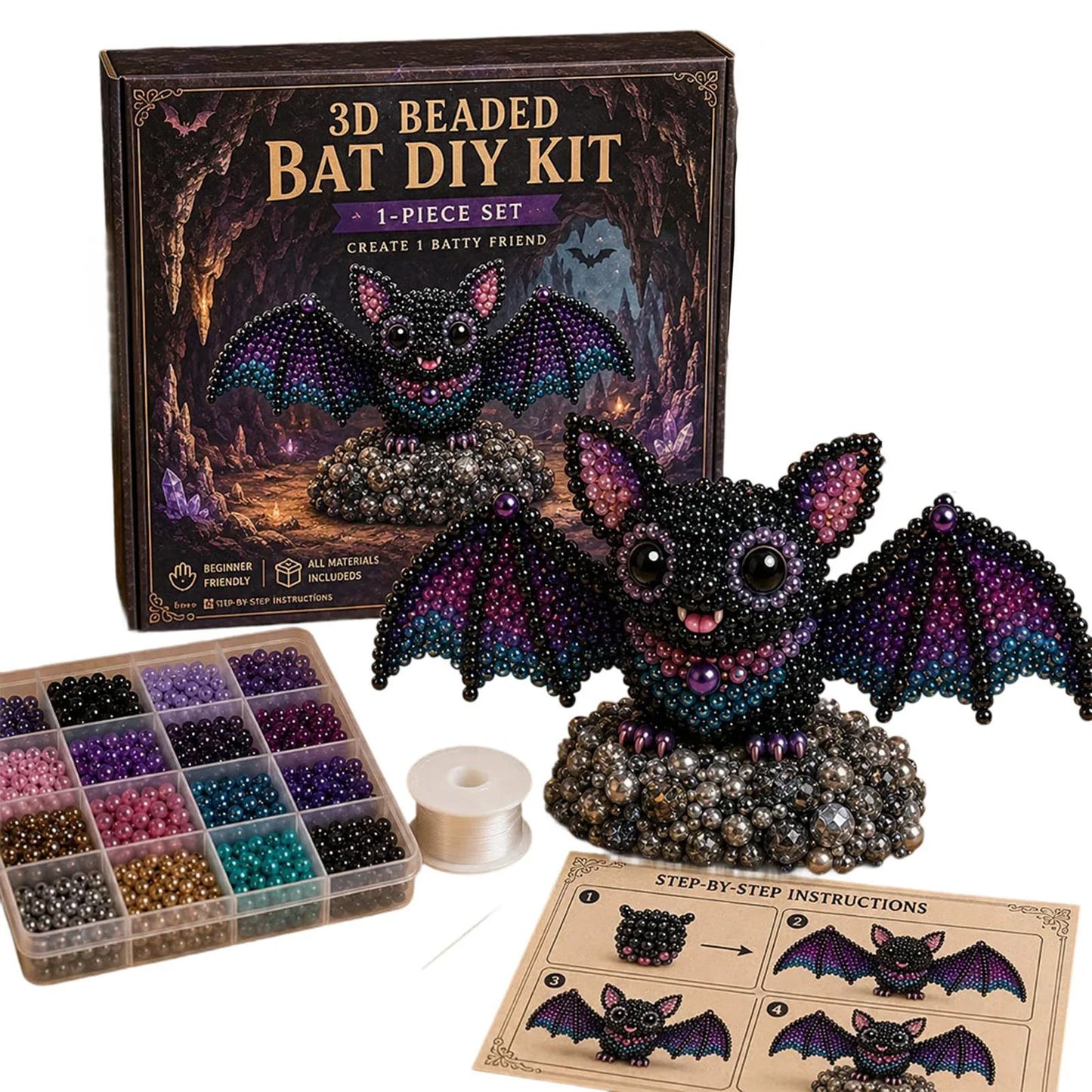 Tiny 3D Beaded Animal DIY Kit Bird Beading Craft Set