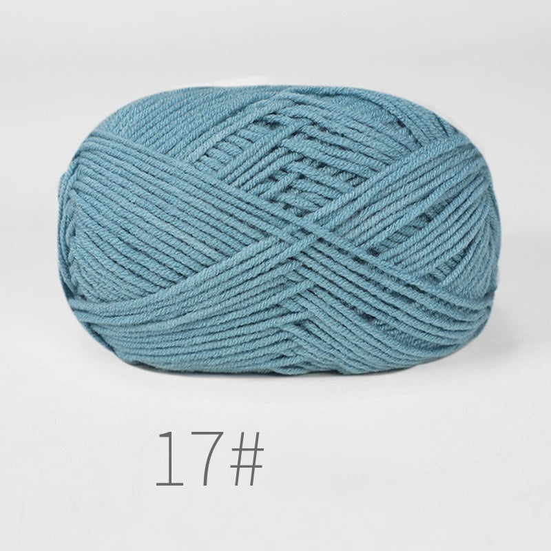 Milk Cotton Yarn Set 5Pcs For Crochet And Knitting