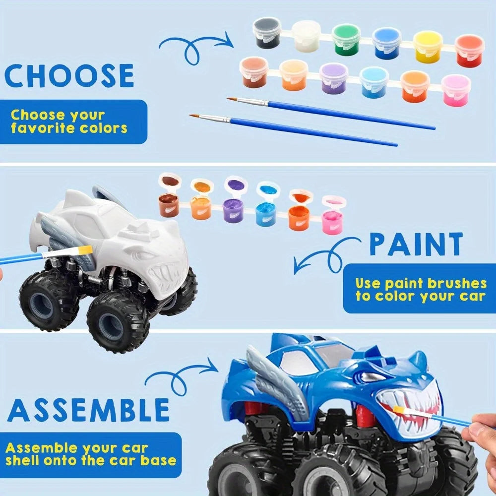 Joyfy Monster Car Build Paint Kit For Kids Craft Set