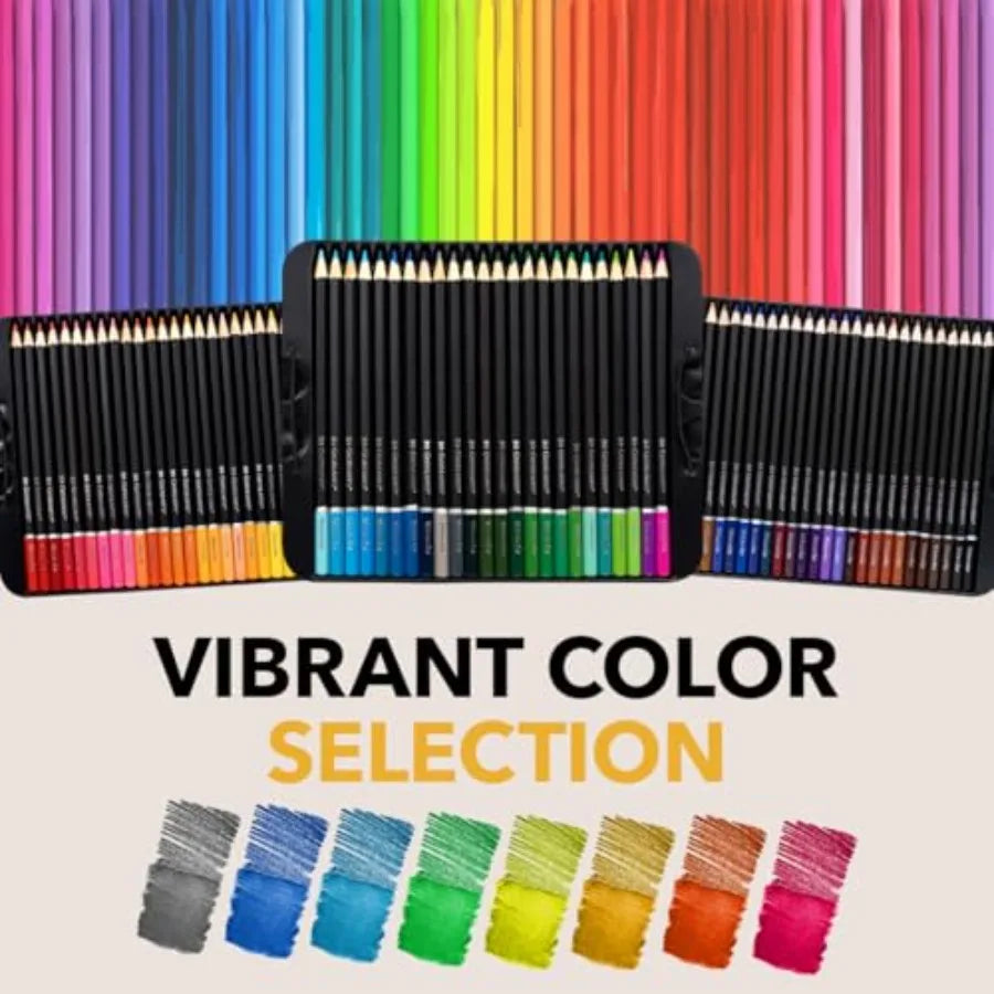 Watercolor Pencils Set 72 Vibrant Pigments In Tin Case
