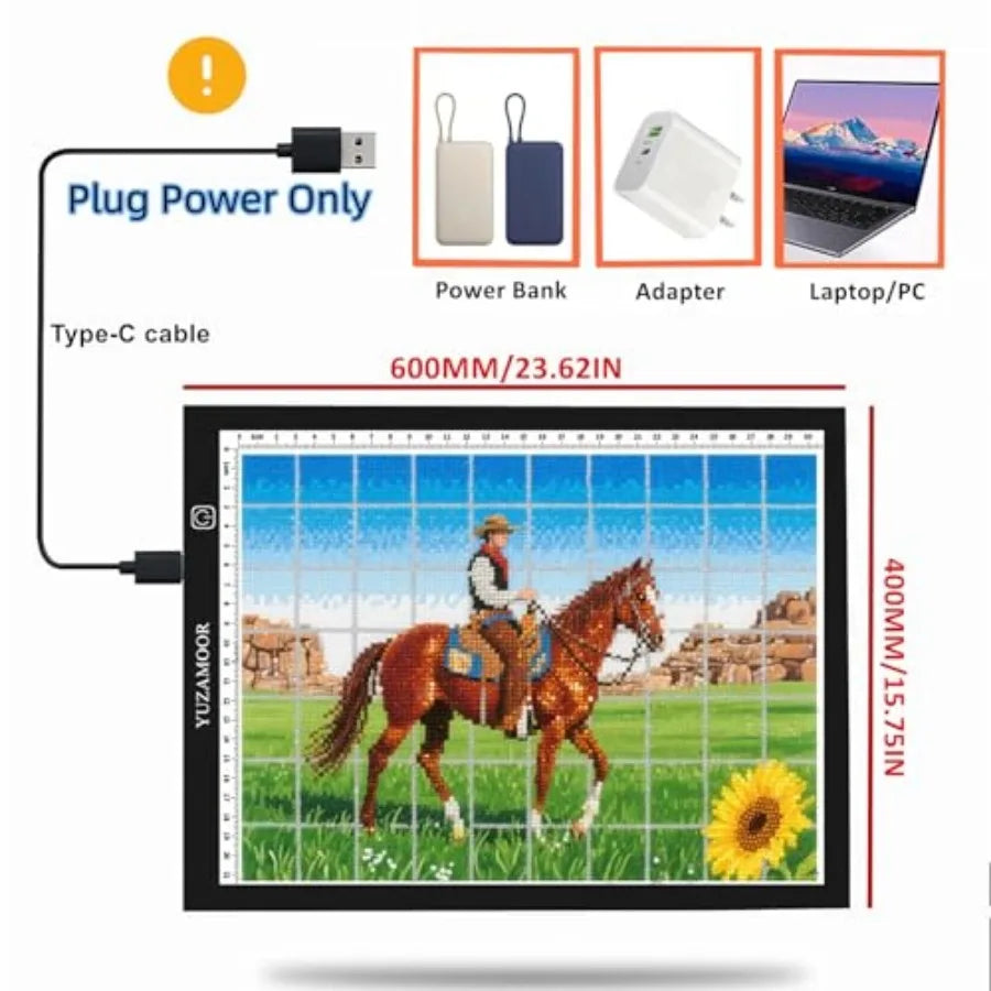 Adjustable LED Light Pad For Drawing Diamond Art Crafting