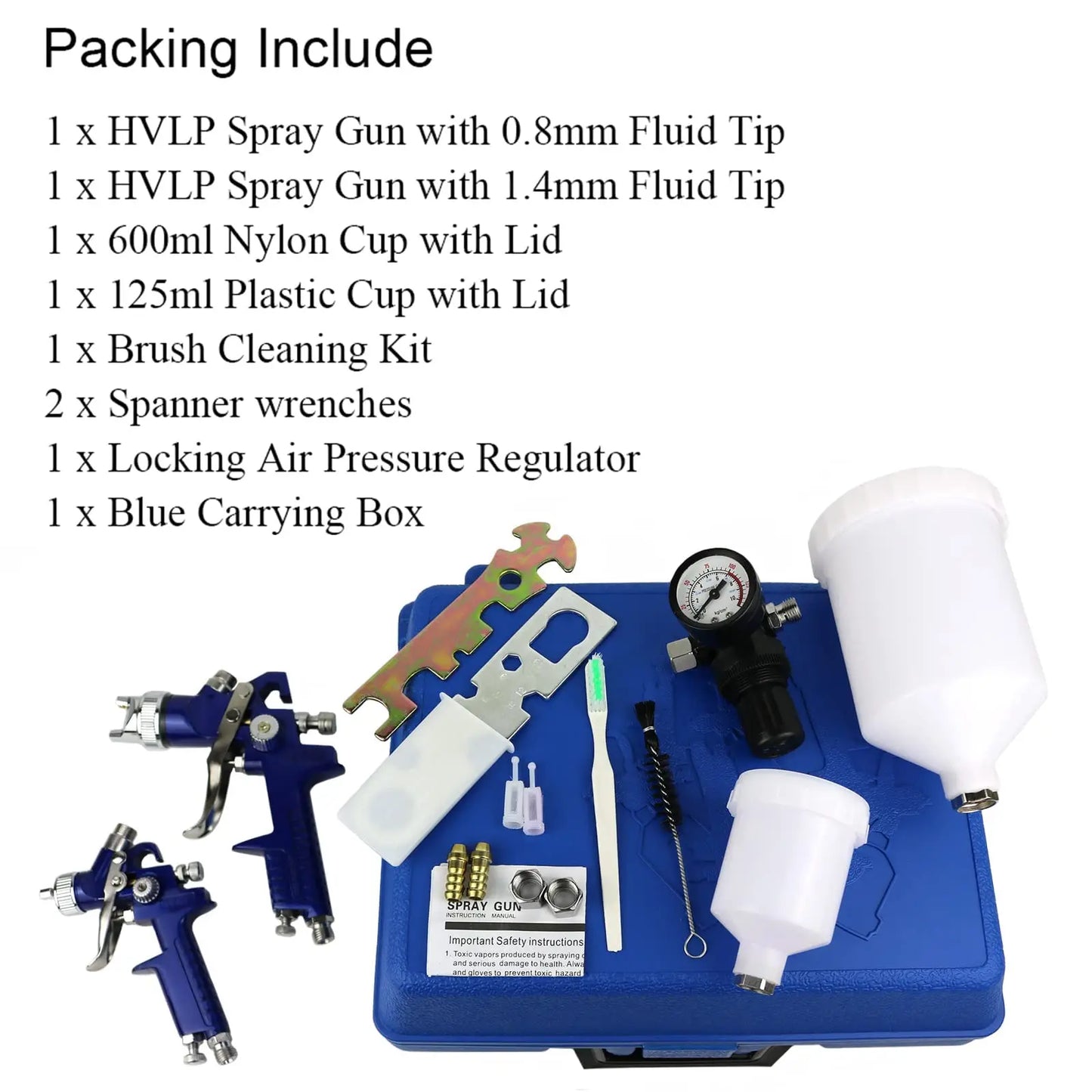 HVLP Paint Sprayer Set With Dual Nozzles For Car And Furniture