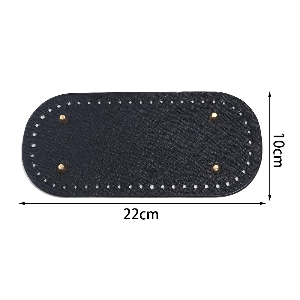 PU Leather Oval Round Bag Bottom for DIY Knitting Crochet