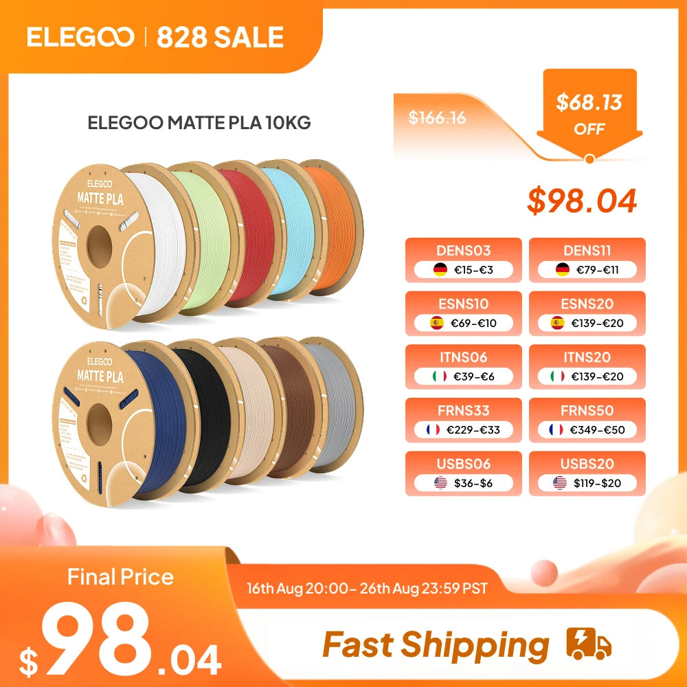 Elegoo PLA Filament For FDM 3D Printing Dimensionally Accurate