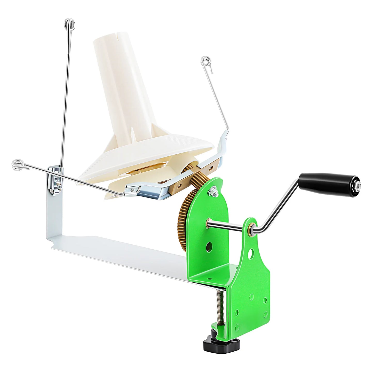 Portable Wool Ball Winder 400-500g Large Capacity Yarn Winder Machine for Knitting, Handmade Arts Crafts, DIY Studio, Home & Factory Use – Easy Install & Clean, with Nylon Gears, Dual-Rod Rocker, Clamp Mount Up to 40mm