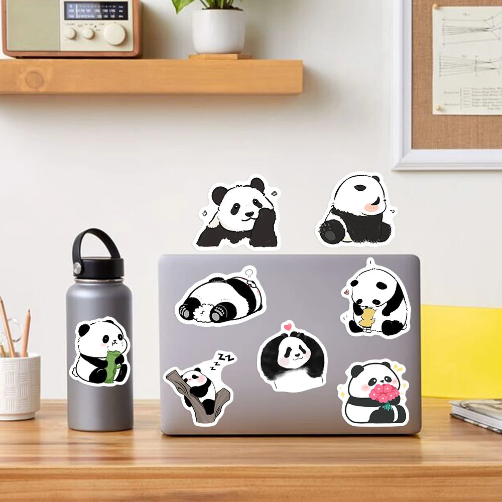 Panda Cartoon Stickers Set Waterproof Vinyl Decals For Laptop