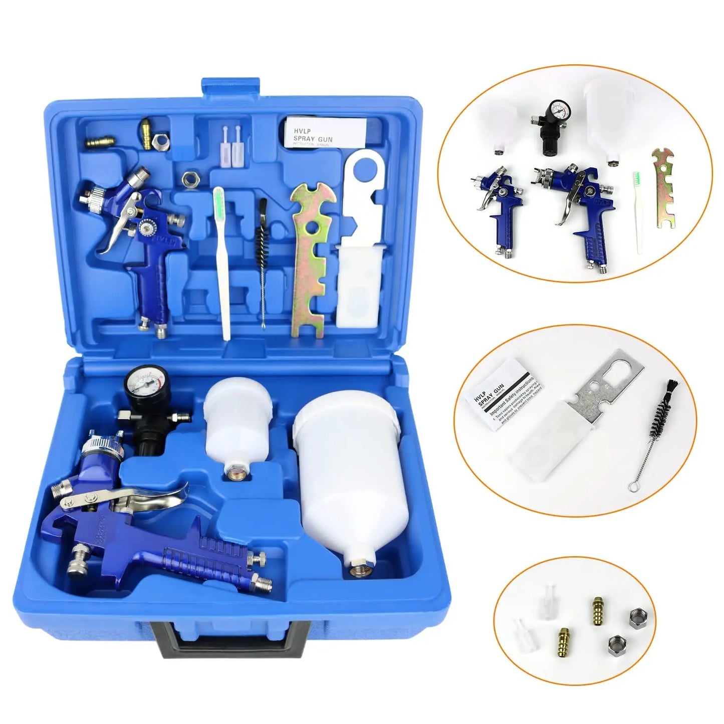 HVLP Paint Sprayer Set With Dual Nozzles For Car And Furniture
