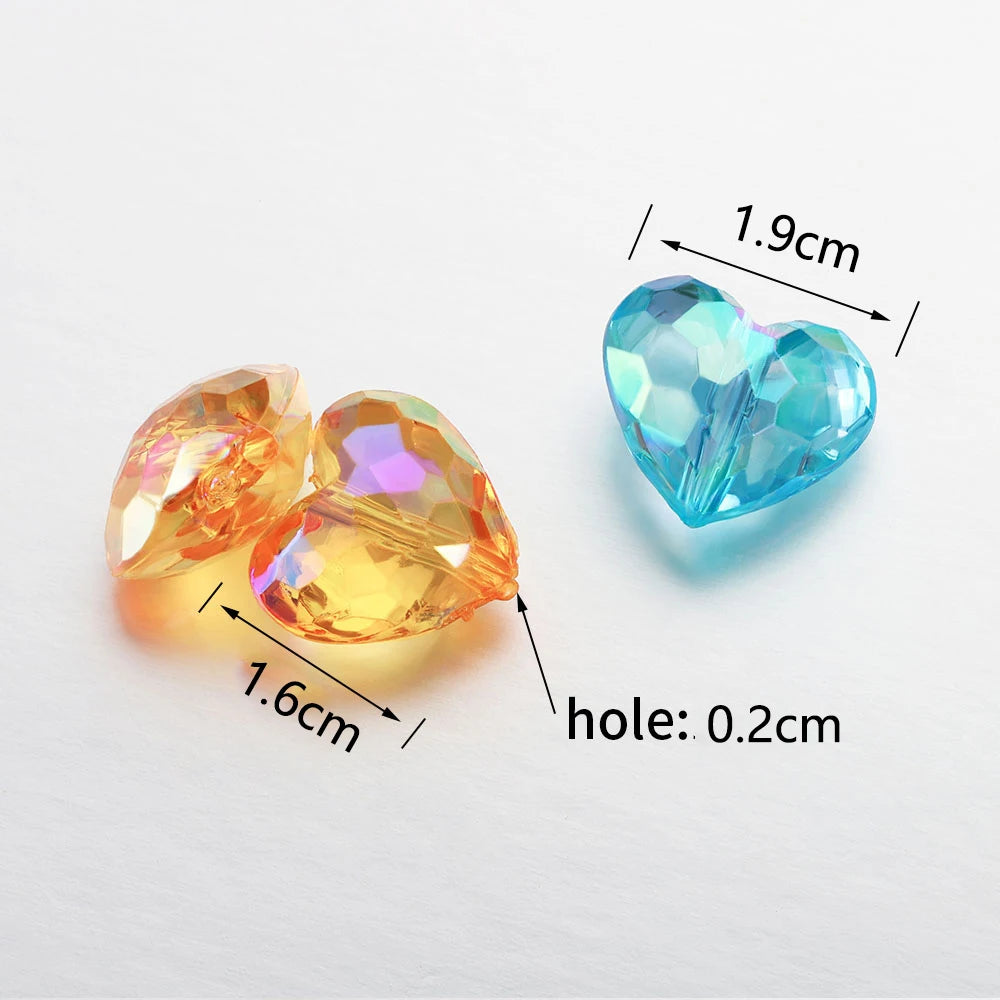 Acrylic Heart Beads 20 Pcs Transparent Spacer Beads For Jewelry