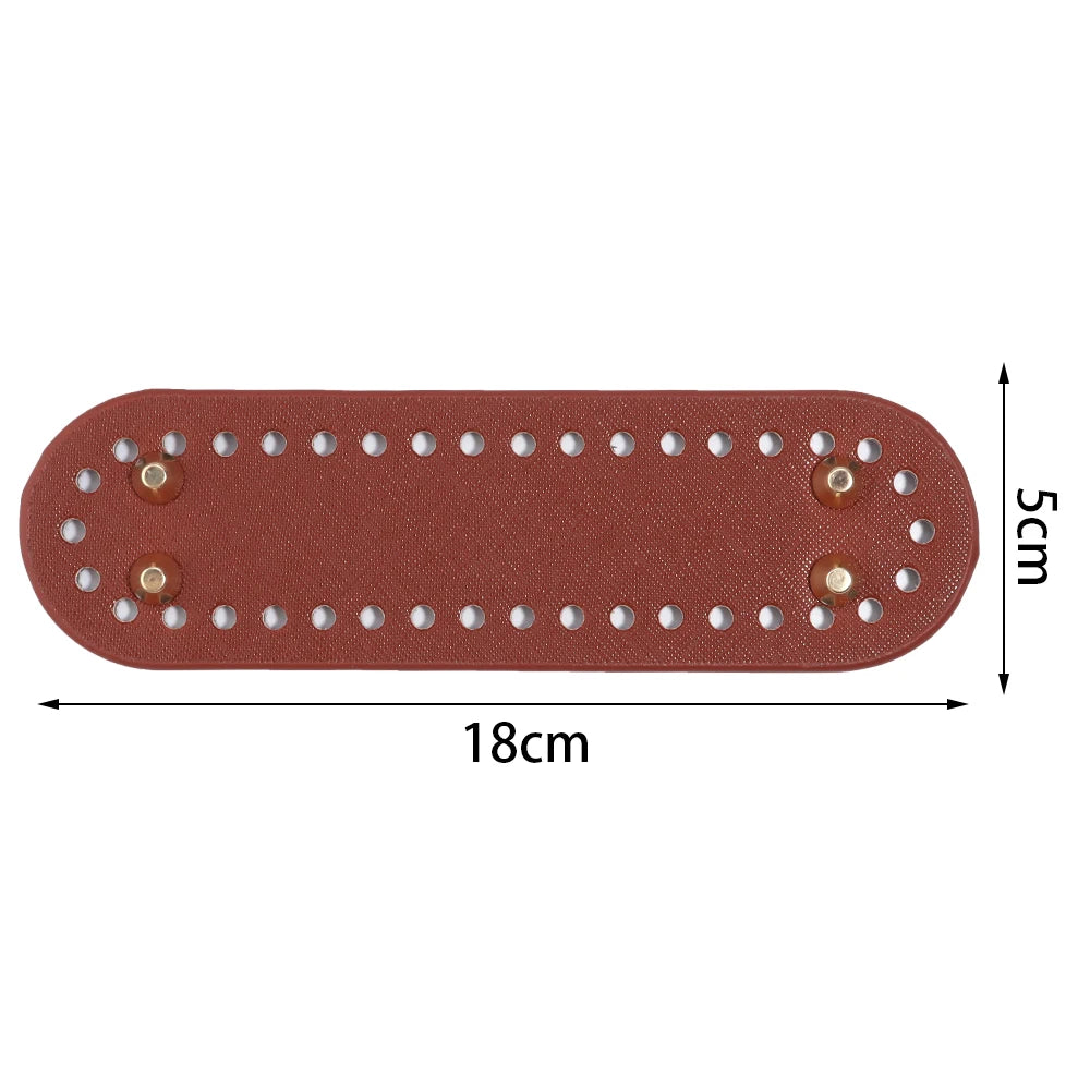 PU Leather Oval Round Bag Bottom for DIY Knitting Crochet