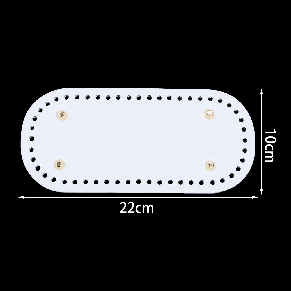 PU Leather Oval Round Bag Bottom for DIY Knitting Crochet