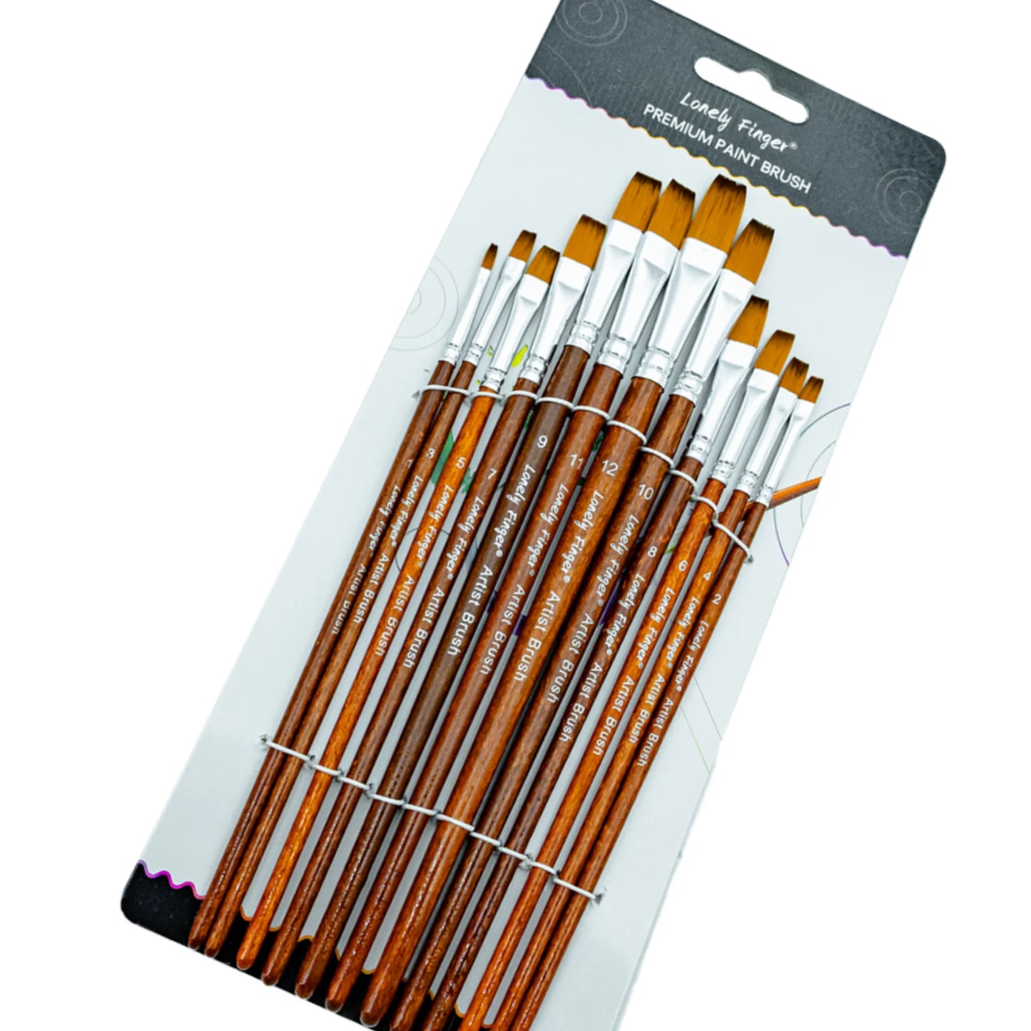 12-Piece Nylon Artist Paint Brush Set for Acrylic, Watercolor, Oil