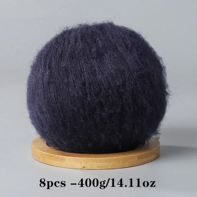 8pcs 400g Mohair Yarn For Crocheting And Knitting DIY Pet Toys  DIY Crafts Soft Comfortable Skin Friendly Spring and Summer