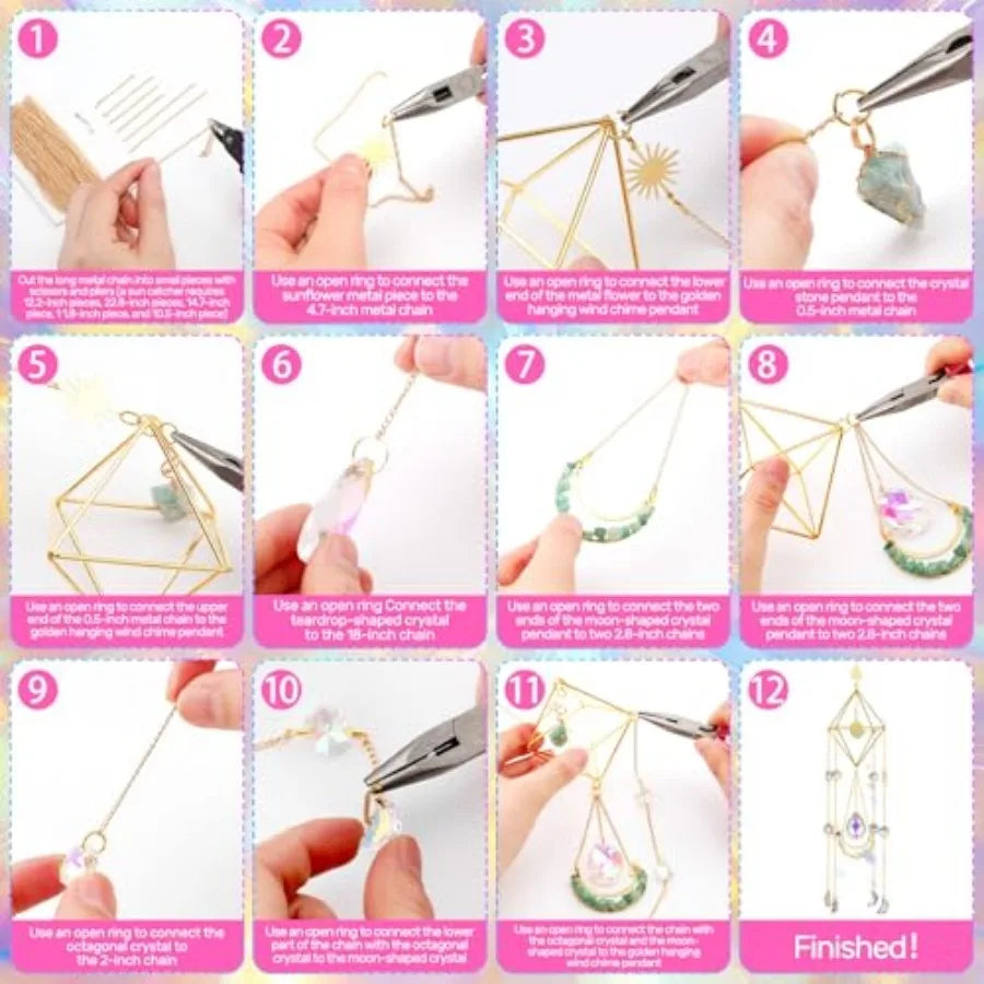 Crystal Sun Catcher Craft Kit With Rainbow Pendants