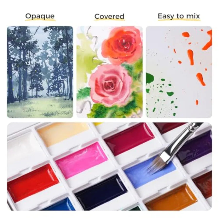 Opaque Semi-Moist Paint Set For Rich Pigments And Coverage