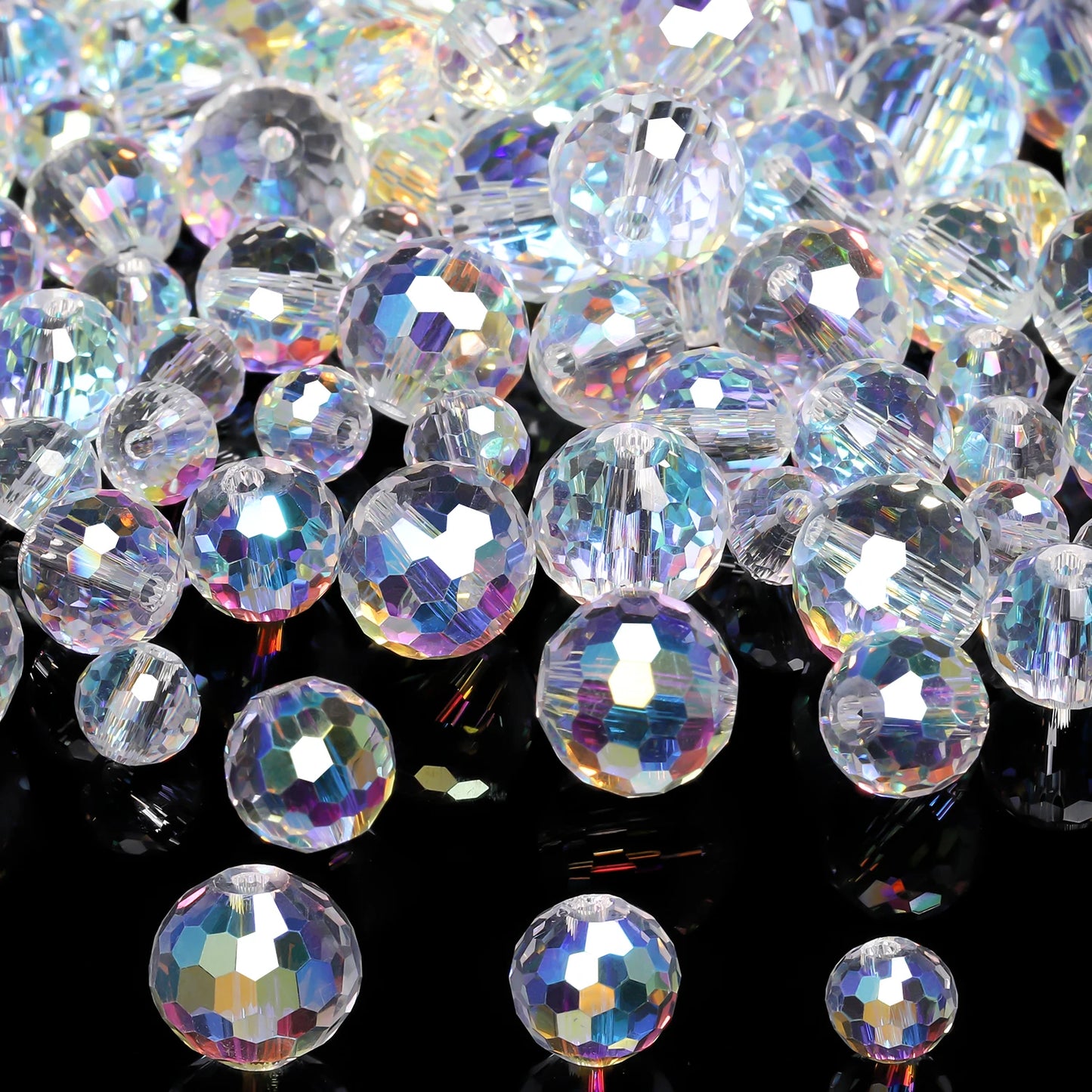 Nociuciu Vibrant Austrian Crystal Glass Beads Round Faceted
