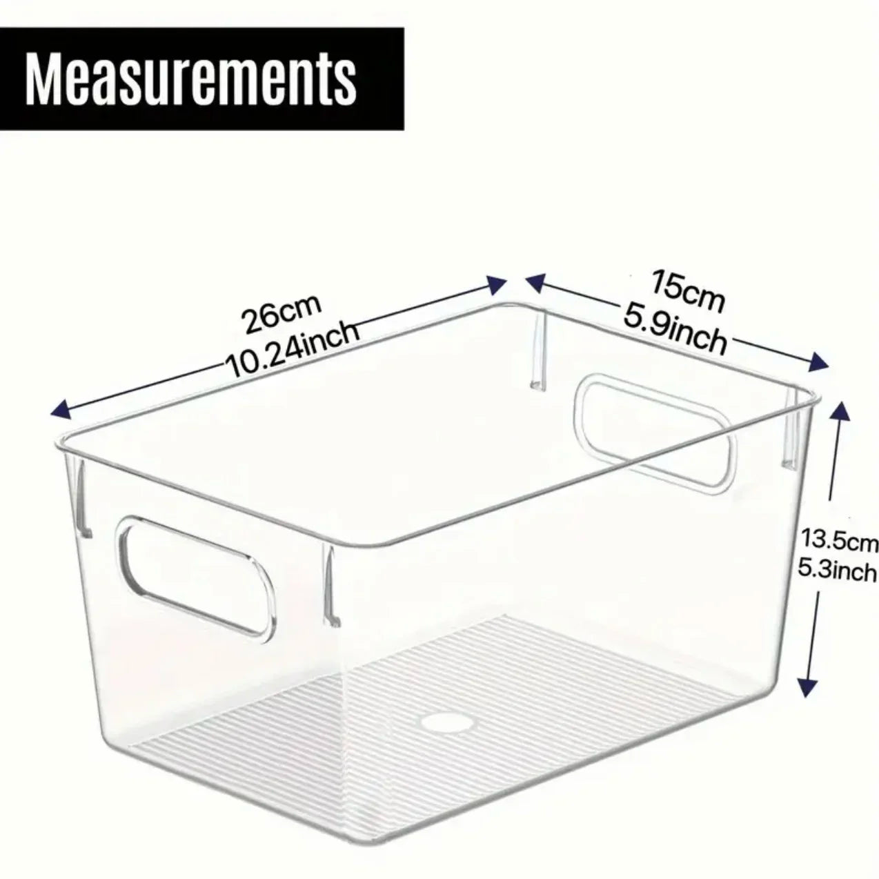 Clear Plastic Storage Bins 4 Pack Pantry Fridge Organizer Containers