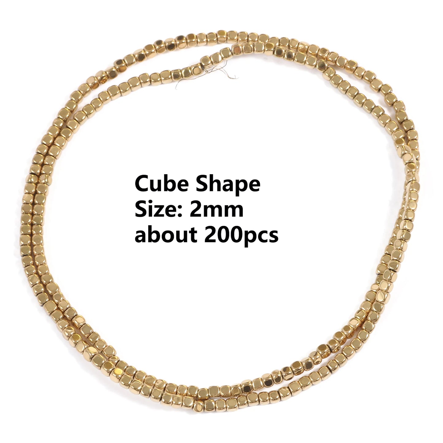 Color Retention Real Gold Plated Hematite Bead Irregular Heart Cube Rondelle Spacer Beads For Jewelry Making Diy Bracelet 15inch